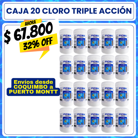 CAJA 20 KG Cloro triple acción 1 kg