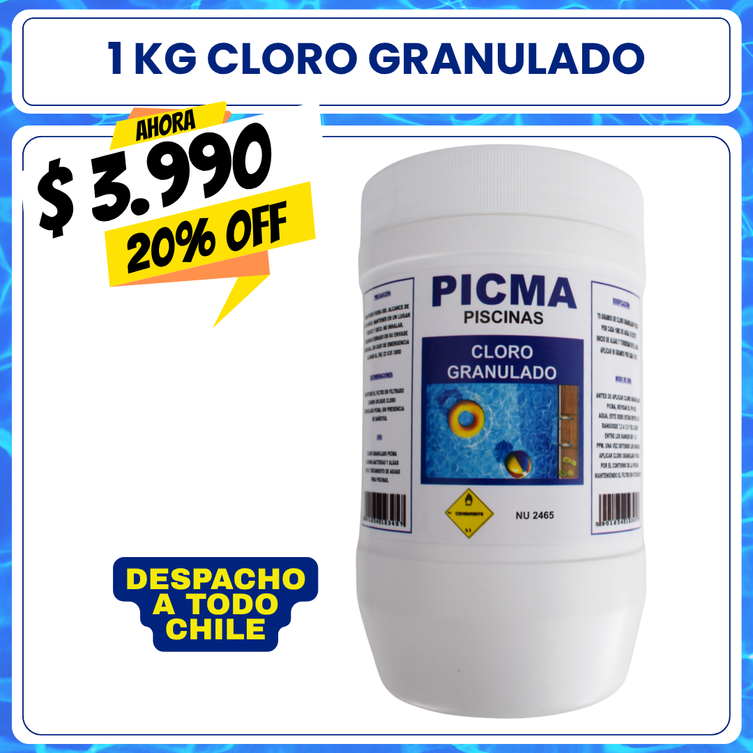 Cloro piscina granulado 1 kg