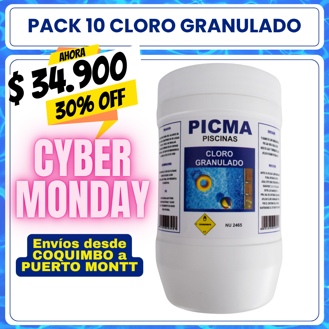 PACK 10 Cloro piscina granulado 1 kg
