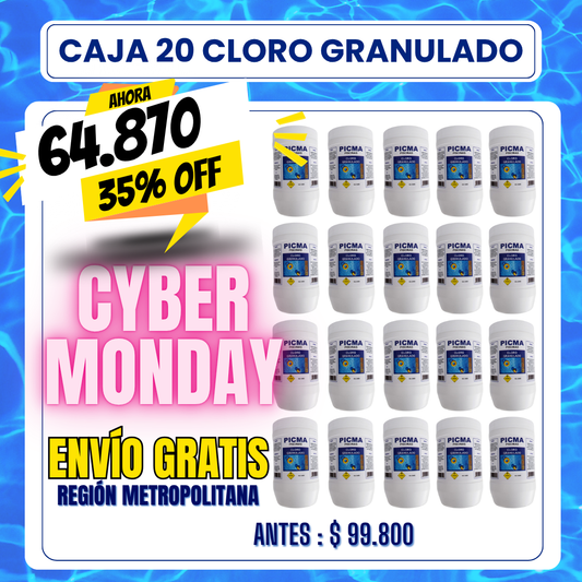 CAJA 20 KG Cloro piscina granulado 1 kg - 35% OFF