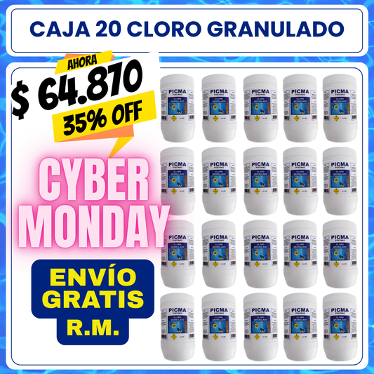 CAJA 20 KG Cloro piscina granulado 1 kg