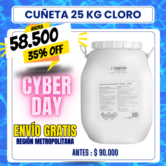 Cloro piscina granulado cuñeta 25 kg