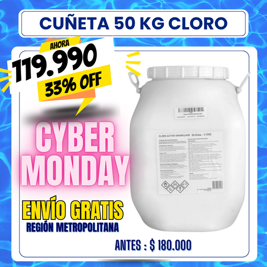 Cloro piscina granulado cuñeta 50 kg - 33% OFF