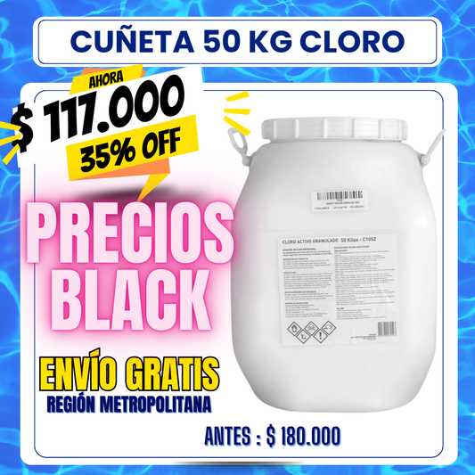 Cloro piscina granulado cuñeta 50 kg - 35% OFF