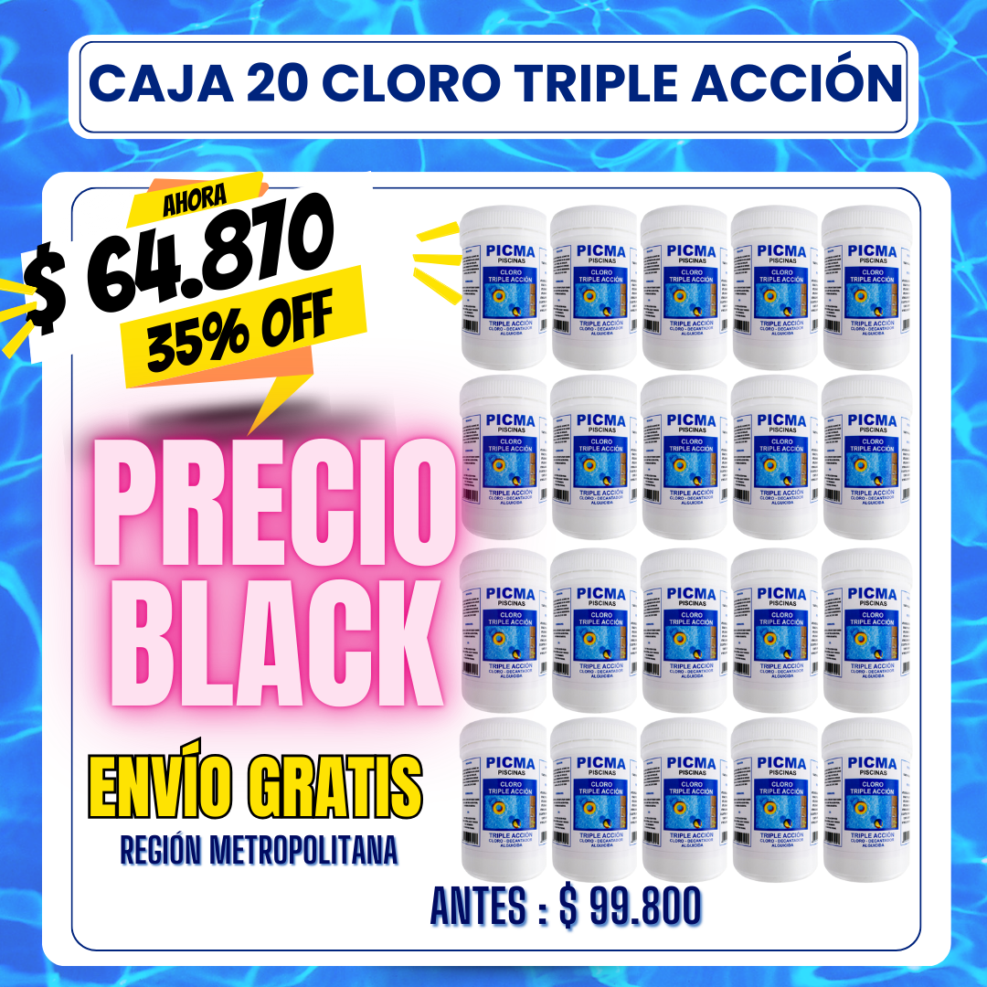 CAJA 20 KG Cloro triple acción 1 kg - 35% OFF