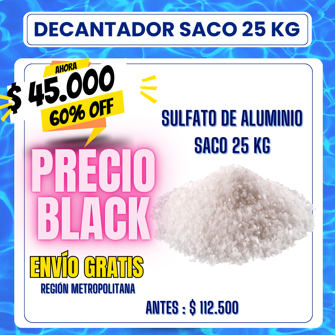 Decantador piscina SACO 25kg - 60% OFF